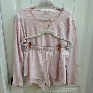 BARE Pink Striped Women's Pajama Set